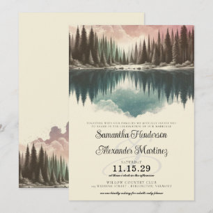 Watercolor Forest Wedding Invitation