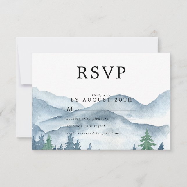Watercolor Forest Wedding RSVP Response Card (Front)