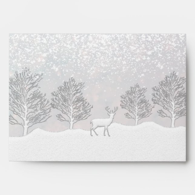 Watercolor forest winter scene envelope (Front)