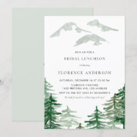Watercolor Forest Winter Woodland Bridal Luncheon