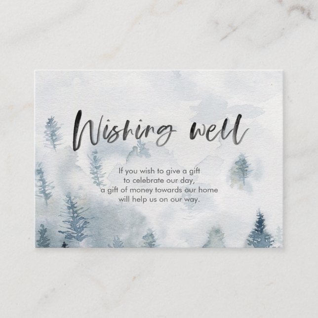 Watercolor Forest Wishing Well card (Front)