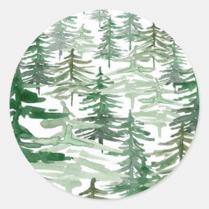 Watercolor Forest Woodland Pattern Envelope Seal