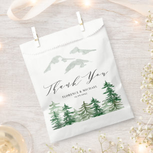 Watercolor Forest Woodland Wedding Thank You Favour Bags