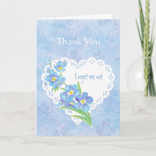 Watercolor Forget-me-not flower Thank you