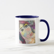 WATERCOLOR FOROGH FAROKHZAD MUG  POETRY POEM IRAN