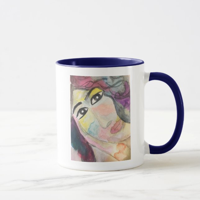 WATERCOLOR FOROGH FAROKHZAD MUG  POETRY POEM IRAN  (Right)
