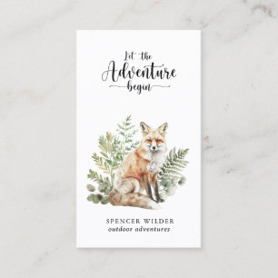 Watercolor Fox Adventure Nature Guide Business Card