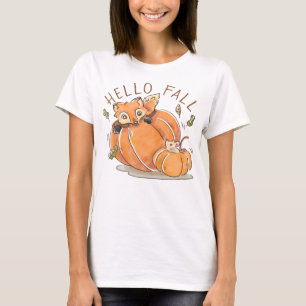 Watercolor Fox and Pumpkins T-Shirt