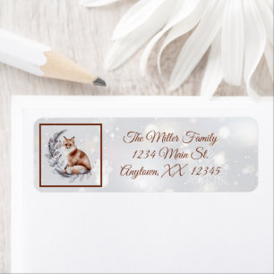 Watercolor fox and snow  holiday  