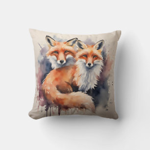 Watercolor Fox Duo Cushion