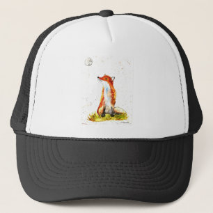 Watercolor fox forest woodland animals rustic baby trucker hat
