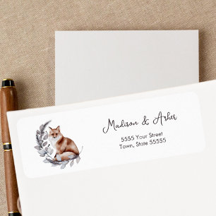 Watercolor Fox Modern Winter Foliage Botanical