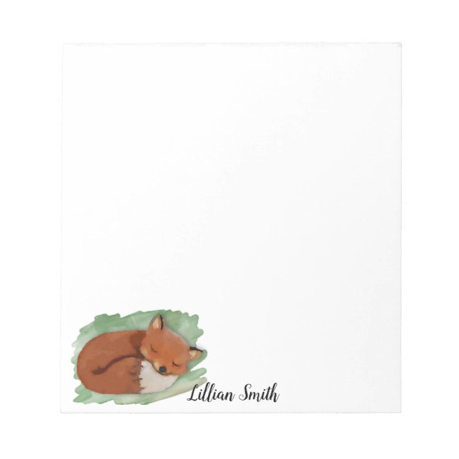 Watercolor Fox Notepad (Front)