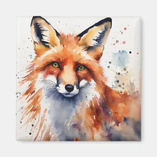 Watercolor Fox Portrait Magnet