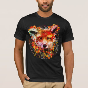 Watercolor Fox Spirit Animal Flower Of Life T-Shirt