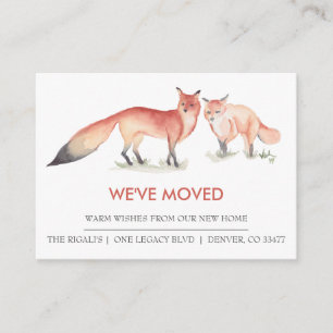 Watercolor Foxes New Home Moving Announcement