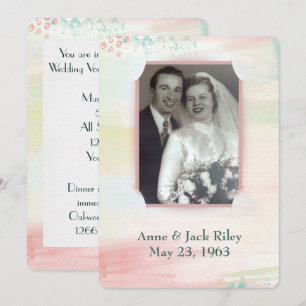 watercolor frame for wedding vow renewal invitation