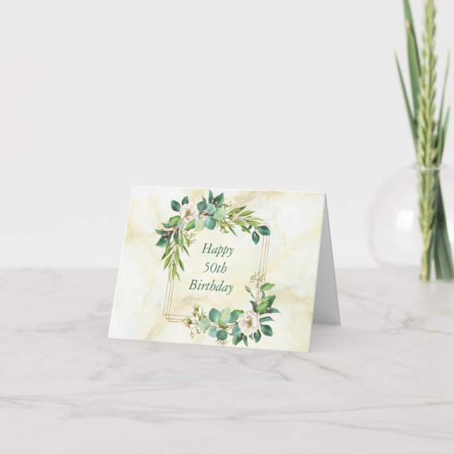 Watercolor Frame of Watercolor Flowers Card (Front)