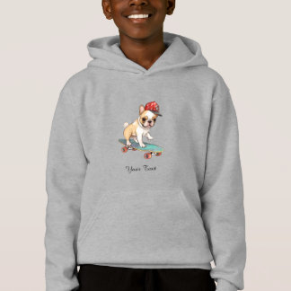 Watercolor French Bulldog Kids Pullover Hoodie
