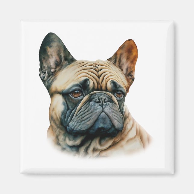 Watercolor French Bulldog Magnet (Front)