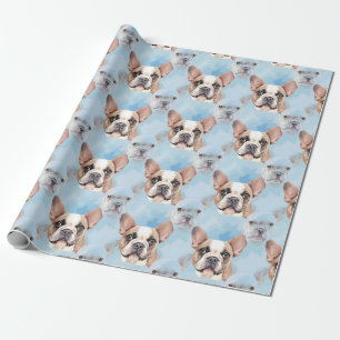 Watercolor French Bulldog Pattern Wrapping Paper