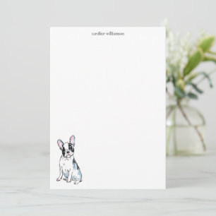 Watercolor French Bulldog Personalised Stationery Card