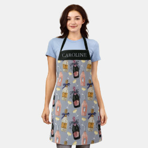 Watercolor French Champagne Personalised Apron
