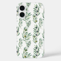 Watercolor French Country Chic Green Olive Pattern