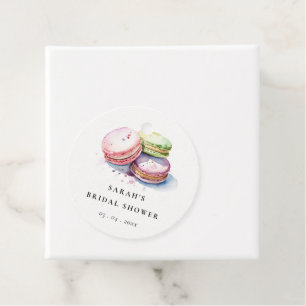 Watercolor French Macarons Bakery Bridal Shower Favour Tags