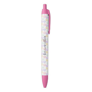 Watercolor French Macarons Black Ink Pen