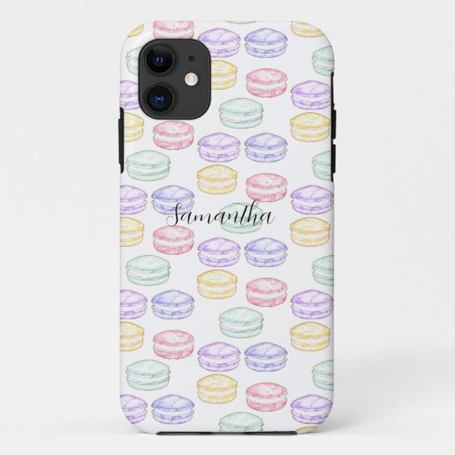 Watercolor French Macarons Case-Mate iPhone Case (Back)