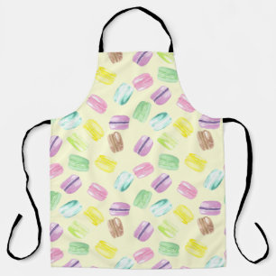 Watercolor French  Macarons   Macaroons Apron