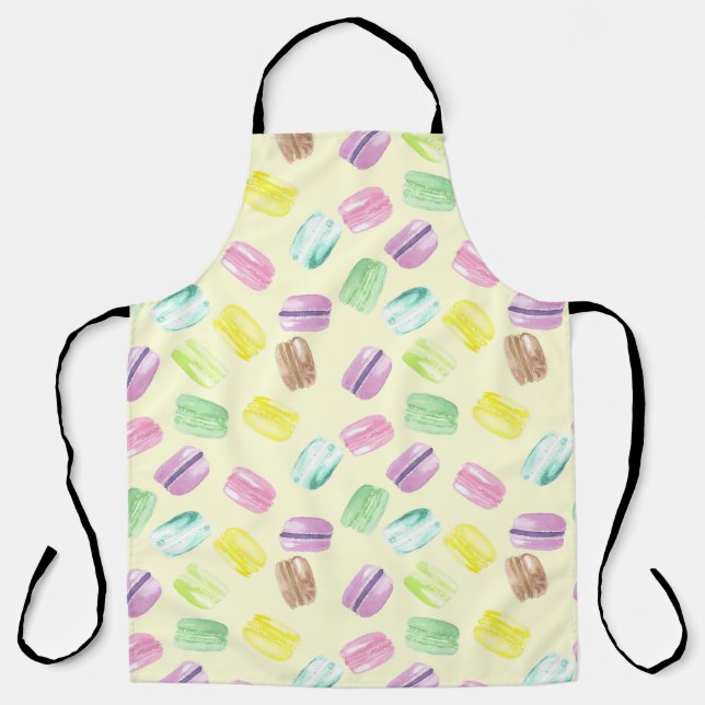 Watercolor French  Macarons | Macaroons Apron (Front)