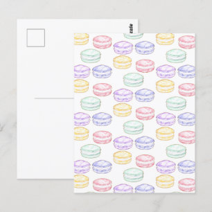 Watercolor French Macarons Postcard