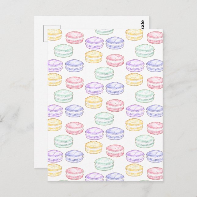 Watercolor French Macarons Postcard (Front/Back)