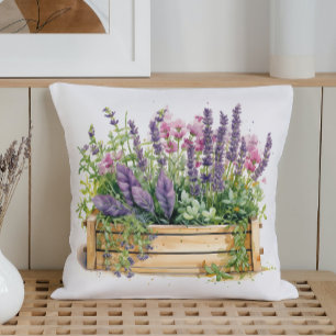 Watercolor Fresh Herb Garden Cushion