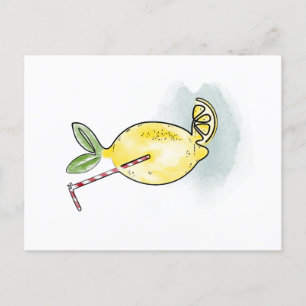 Watercolor Fresh Lemon Postcard