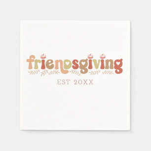 Watercolor Friendsgiving Thanksgiving Dinner Napkin