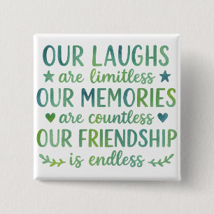 Watercolor Friendship Quote 15 Cm Square Badge