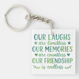 Watercolor Friendship Quote Key Ring