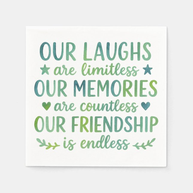 Watercolor Friendship Quote Napkin (Front)