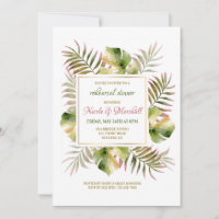 Watercolor Fronds Rehearsal Dinner