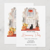 Watercolor Front door Halloween Housewarming