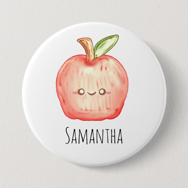  Watercolor Fruit Apple 7.5 Cm Round Badge (Front)