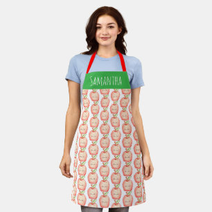 Watercolor Fruit Apple Apron