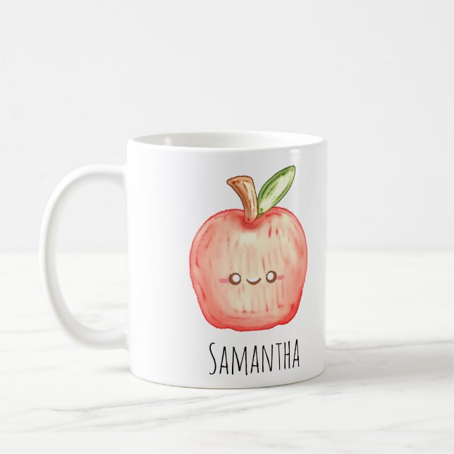  Watercolor Fruit Apple Coffee Mug (Left)