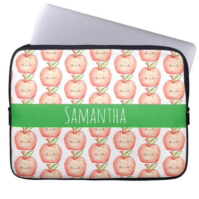  Watercolor Fruit Apple Laptop Sleeve (Front)