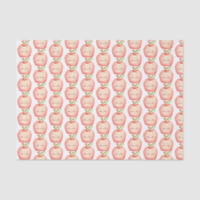  Watercolor Fruit Apple Tissue Paper (Front)