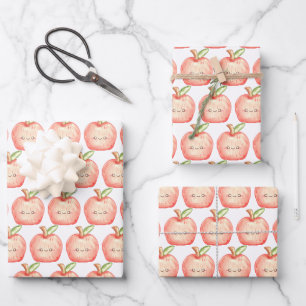  Watercolor Fruit Apple Wrapping Paper Sheet