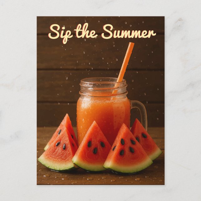 Watercolor Fruit Design – Blank Back Template Postcard (Front)